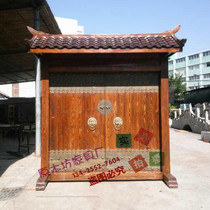 Solid Wood Villa Gate Courtyard Rural entrance Chinese imitation ancient elm wood Double open house eatery Country wood gate Customized