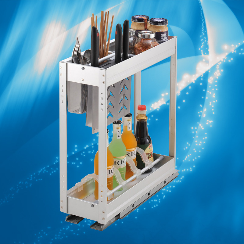New product launch cabinet pull basket space aluminum alloy damping multi-functional seasoning basket 200 cabinets