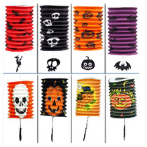 Excellent party Halloween props decoration supplies pumpkin lanterns ghosts etc. telescopic cylindrical lanterns 33g