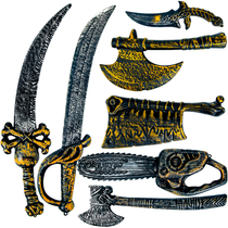 Halloween weapons and equipment weapons COS performance props antique copper weapons single-sided double-sided axe kitchen knife pirate knife