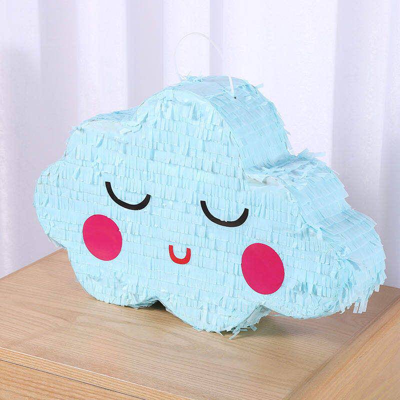 Pinata children's birthday party supplies Party games smashing candy props Banging pinata blue clouds