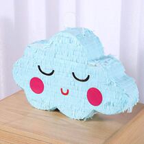 Pinata childrens birthday party supplies party game smashing sugar props knocking pinata blue color clouds