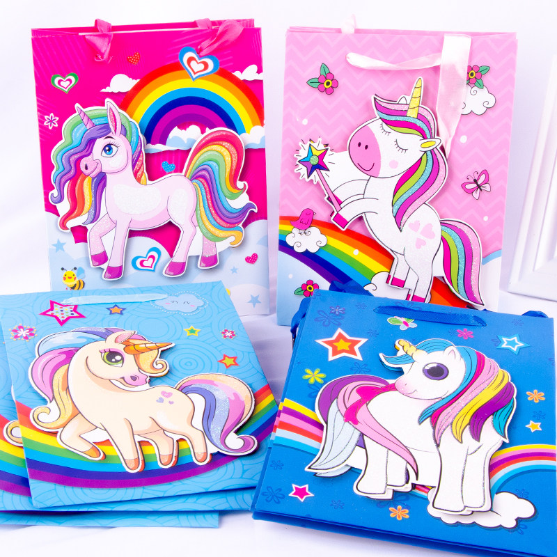 Superior Party Birthday Party Accessories Child Baby Disposable Gift Bag back to gift bag Little Ma Rainbow Little Horse unicorn
