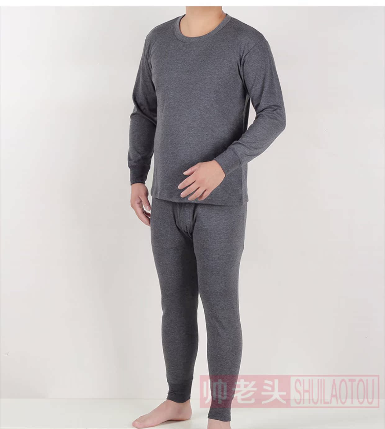 Quần lót nam Qiuyi Qiuku phù hợp với chất liệu cotton mỏng cổ tròn ấm áp dành cho giới trẻ trung thu và áo len mùa đông đồ lót nữ
