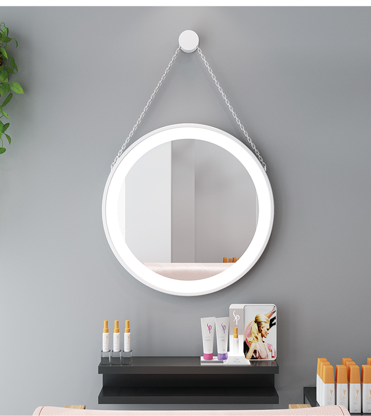 Nordic touch LED with lamp hanging mirror ins Cosmetic Mirror Table Led With Lamp Beauty Salon Beauty Salon hanging mirror