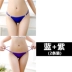 Sexy vàng băng lụa thong mỏng cotton đáy quần kháng khuẩn mùa hè liền mạch bikini quần lót nữ cạp thấp màu xanh đậm - G-string