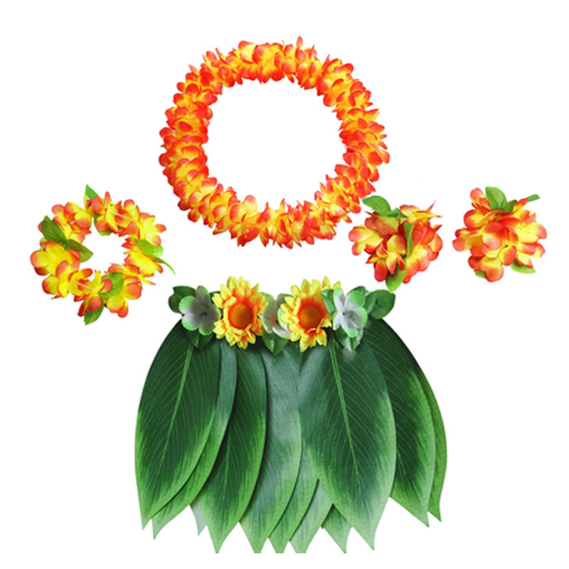 Children's performance Hawaiian tropical dance leaf Skirt Primitive man soil hula dance beach party Luau Skirt