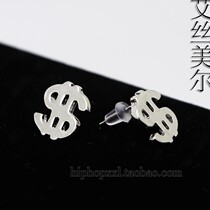 US dollar symbol New York exaggerates hip hop earrings of Hip Hop Dollar Earring