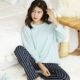 Bộ đồ ngủ nữ mùa thu và mùa đông cotton dài tay phiên bản Hàn Quốc của sinh viên tươi mát phần mỏng công chúa gió dài phần phục vụ nhà nữ mùa xuân và mùa thu bộ pijama