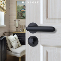 Minimalist indoor room door lock bedroom mute door lock domestic wood door handle toilet magnetic suction lock universal lock