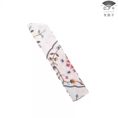 Beijing fan) seed embroidered fan bag double-sided embroidery Chinese style ancient women's embroidered cotton cloth fan sleeve folding fan packaging