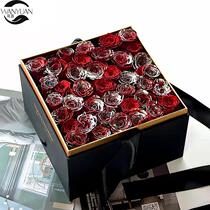 Flowers Flower Box Acrylic Transparent Gift Rose Box Floral Box Flower Art Box Flower Bouquet Round Heart-shaped Love Box