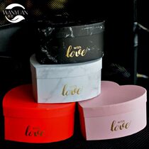 Heart-shaped Floral Box Floral Packaging Flowers Gift Box Set Three Bronzed Gold Craft Love Gift Boxes Heart-shaped Marble Tattoo