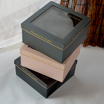 Flowers Packaging Boxes Hot Golden Open Windows Cover Two Squares Floral Boxes Gift Boxes Gift Box Flower Arrangement Box Transparent Floral Boxes