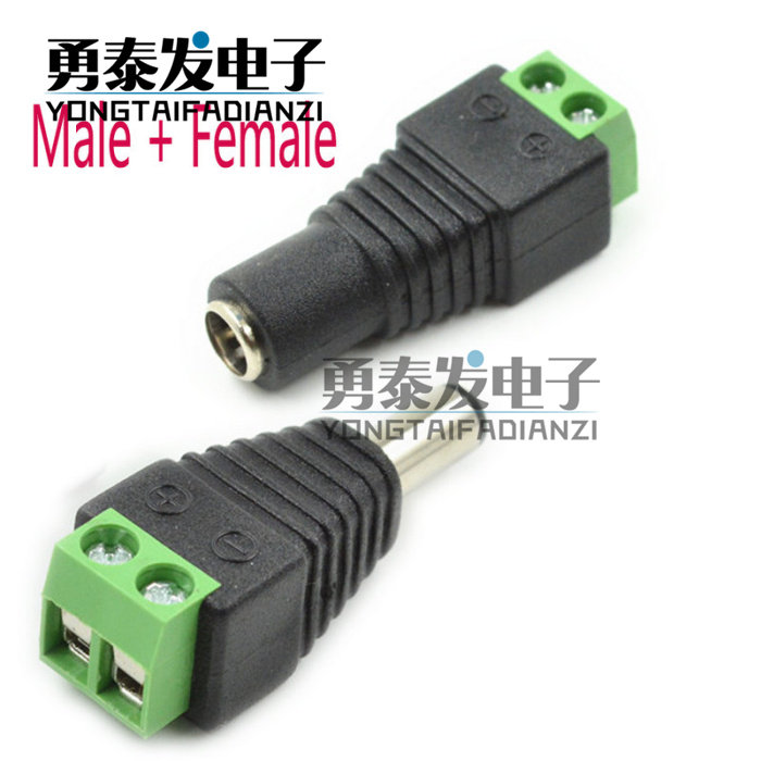 DC power outlet 5 5-2 1mm DC male head set of 12V power connector male head female head plug 1 set