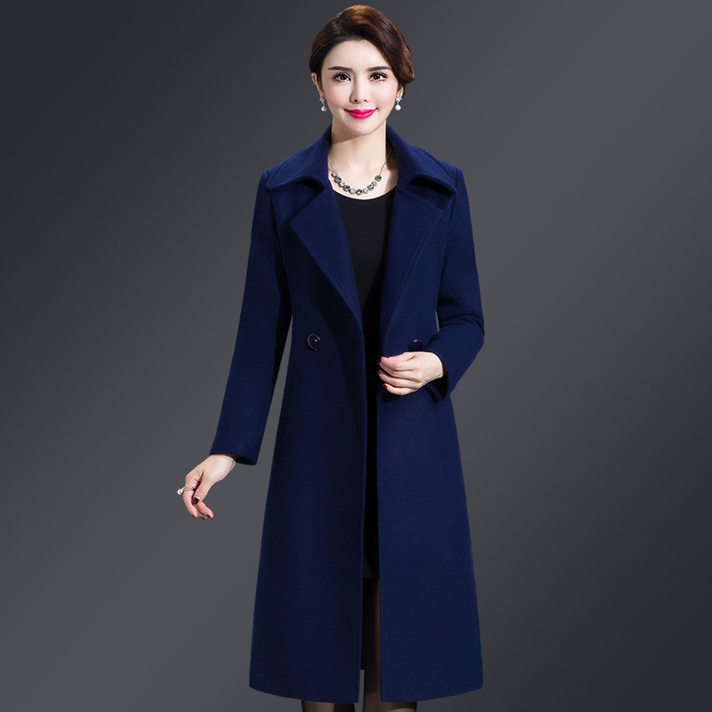 2020 phụ nữ mới của chiếc váy không có hai mặt áo cashmere Madame giữa chiều dài Hàn Quốc phiên bản của mùa thu và mùa đông áo len mẹ