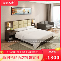 Hotel furniture standard room full bed chain custom homestay apartment room Express Hotel rental room single double bed