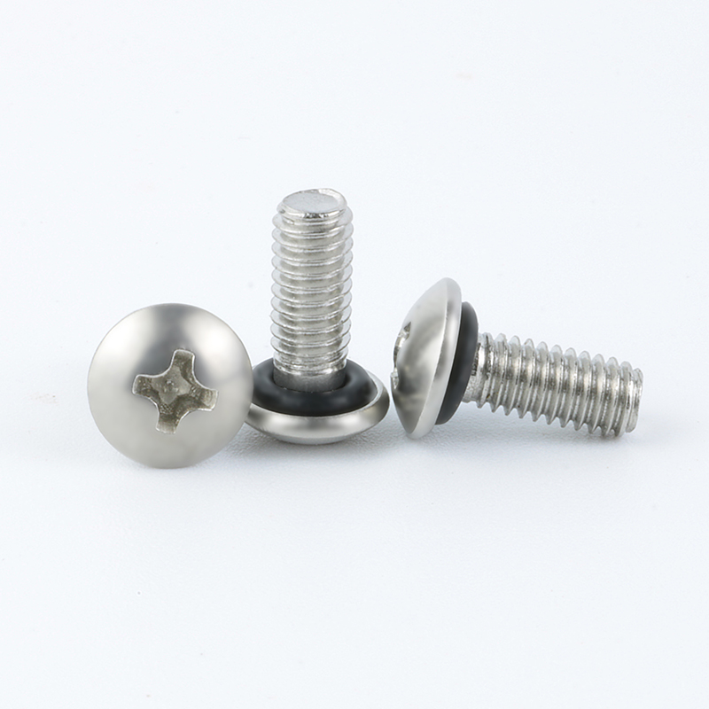 Cross round head disc head waterproof screw with sealing ring screw M2M3M3 5M4M5M6 stainless steel 304