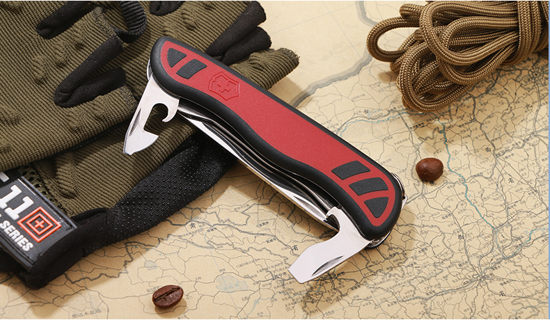 Victorinox chính hãng dao quân đội Thụy Sĩ chính hãng 111MM truy cập dao gấp chính hãng Herder (màu đỏ) 0.8351.C dao xếp bỏ túi 