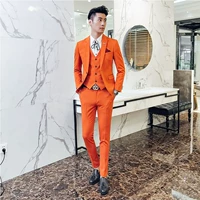 Thanh niên mùa đông và nam thanh niên phù rể phù hợp với kim loại phù hợp trang trí kim loại màu rắn kinh doanh Hàn Quốc ba mảnh áo sơ mi nam