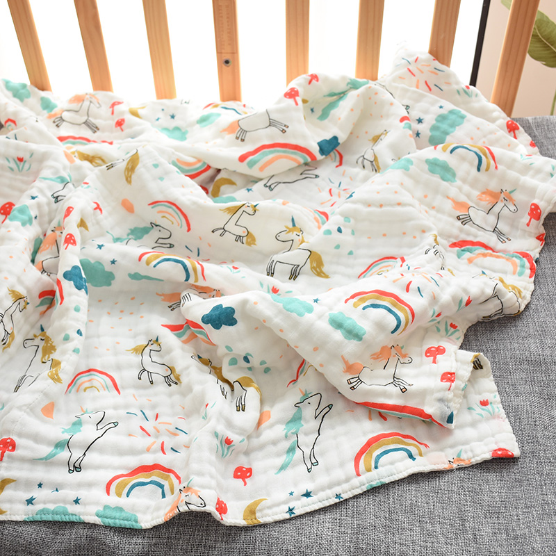 Baby cotton six-layer gauze blanket baby breathable newborn child wrap blanket blanket bath towel spring and summer baby bath