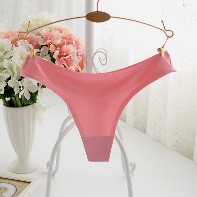 Sexy ladies thong đầy đủ minh bạch t quần một mảnh liền mạch siêu mỏng băng lụa đồ lót tóc sexy