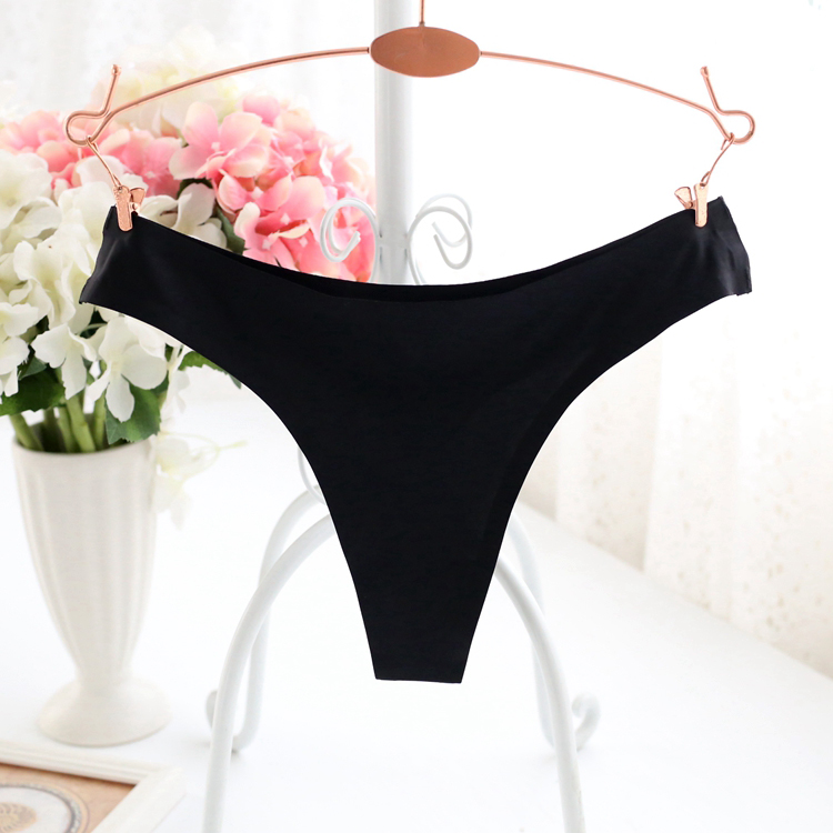 Sexy ladies thong đầy đủ minh bạch t quần một mảnh liền mạch siêu mỏng băng lụa đồ lót tóc sexy