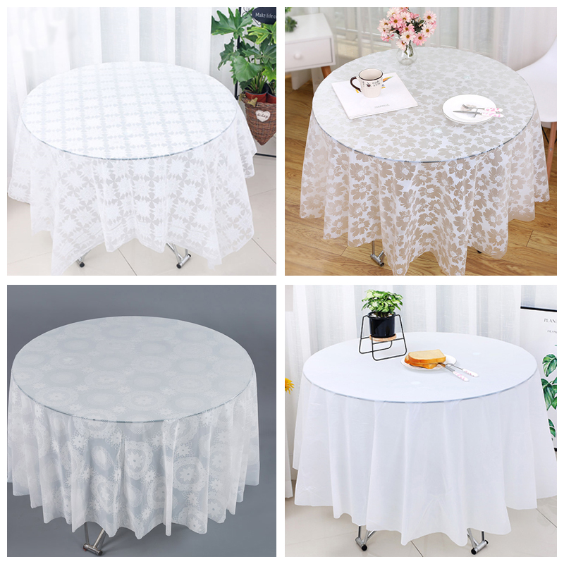 Extra thick disposable tablecloth round table round table wedding tablecloth picnic cloth waterproof anti-slip anti-oil single print