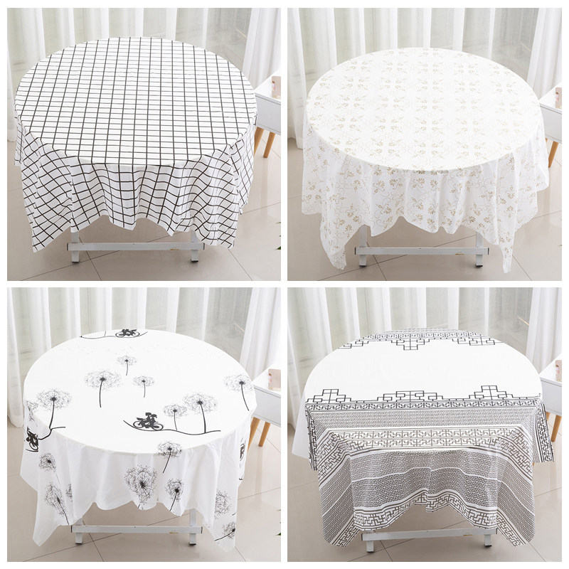 Thickened disposable tablecloth hotel waterproof non-slip anti-oil thick tablecloth home restaurant pattern white lattice table window flower-Taobao