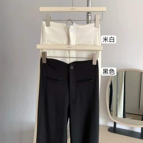 Белые штаны-клёш, приталенные штаны, корсет, свободный прямой крой