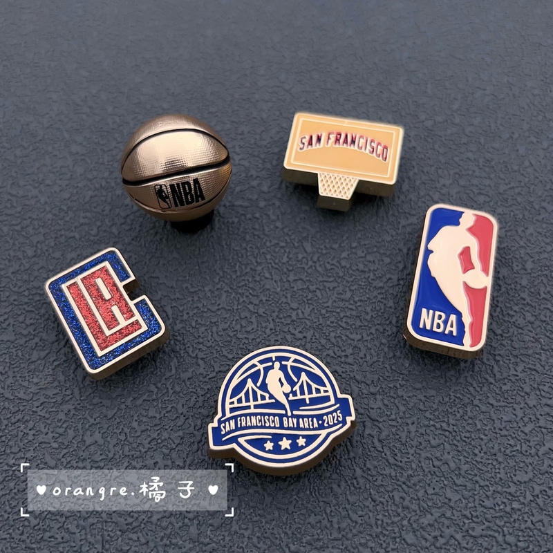 Crocs Shoe Accessories Shoe Charms Compatible with Crocs Decorative Metal Texture 3D Basketball Hoop Shoe Charms Shoe Clips