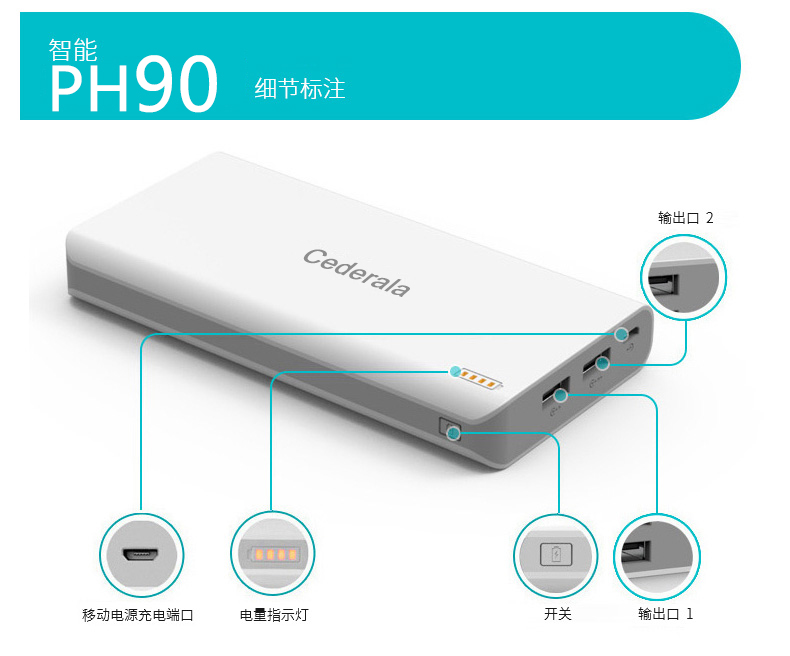 Chính hãng 20000M mAh sạc kho báu dung lượng lớn điện thoại di động đổ xô Apple Android điện thoại di động phổ di động thông minh