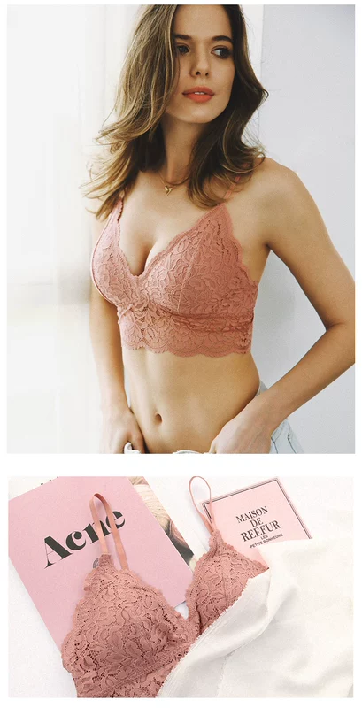 tôi mặc đồ Pháp không có bralette thép thoải mái ren tam giác áo ngực