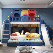 Childrens bunk bed Bunk bed Wooden bed Bunk bed Princess Castle two-story solid wood high and low bed Mother bed slide