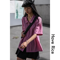  HAVERICE spring and autumn new retro literary atmosphere shirt niche loose shirt