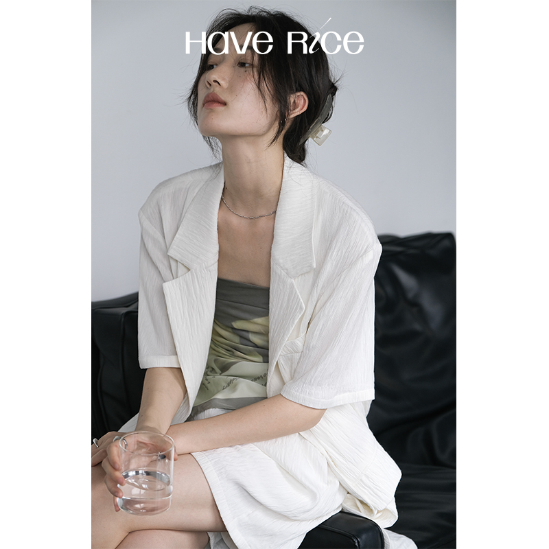 HAVERICE RESTAURANT PACKSPRING Cool Light Muscle Sense Super A Suit Jacket Shorts Suit Summer
