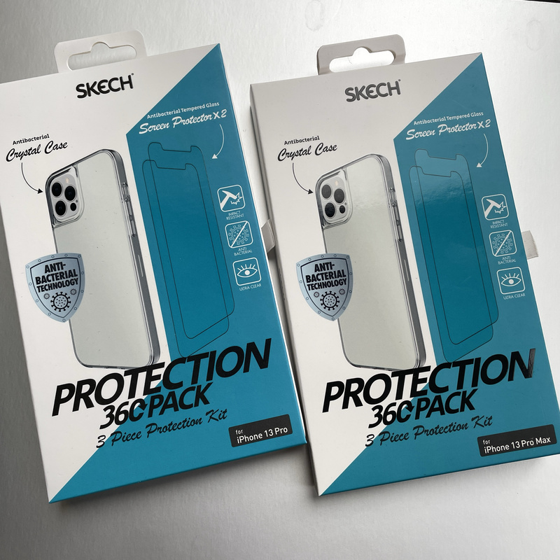 13Promax Phone Case Skech Transparent Phone Protective Case 12Promax Hard Case 13Pro/11Pro Comes with 2 Screen Protectors Soft Film