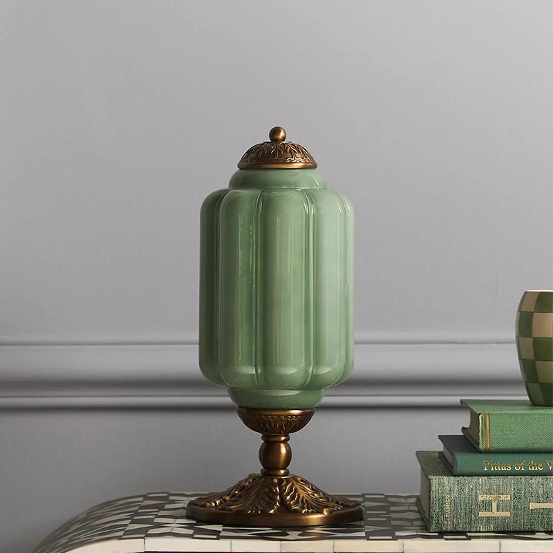 Lanting Vintage Style Murano Retro Glass Pumpkin Table Lamp Bedroom Bedside Atmosphere Creative Table Lamp