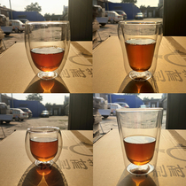 Double-glazed cup household heat-resistant water Cup mug thick transparent office cup juice cup