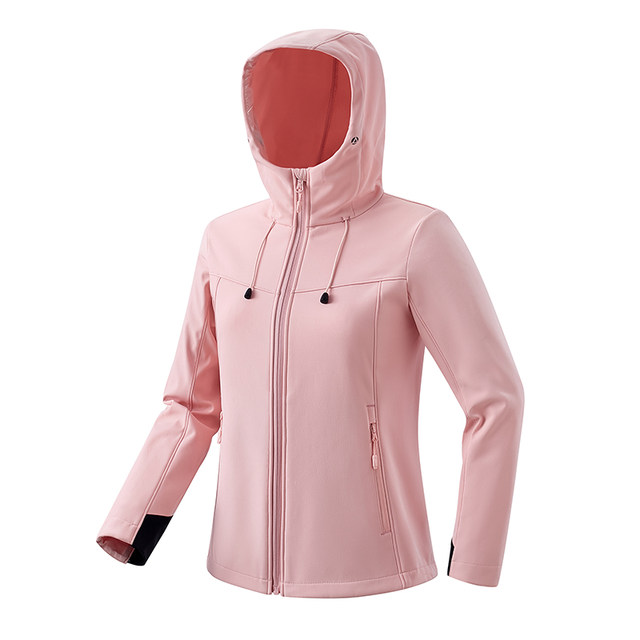 Wolf Claw Shark Outdoor Single Layer Fleece Soft Shell Jacket for Women Spring and Autumn Four Seasons Windproof Warm Hooded Jacket for Men