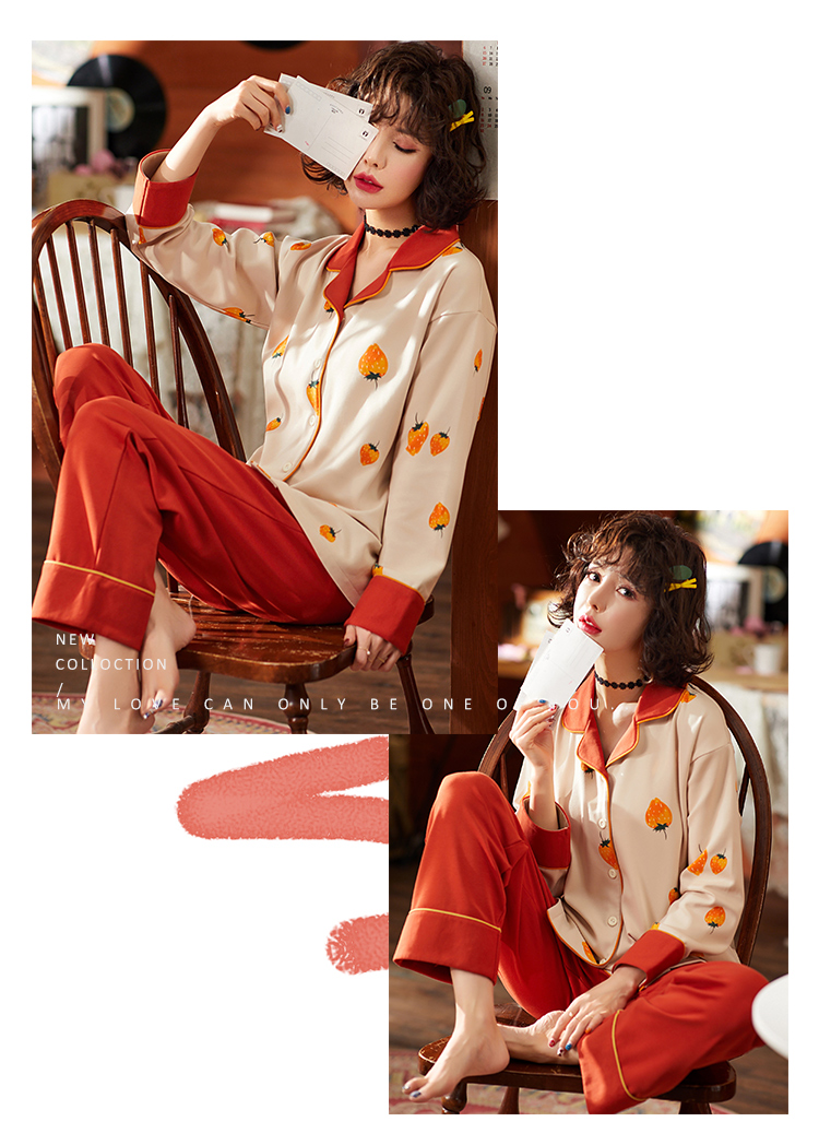 Đồ ngủ mới 2018 nữ mùa thu đông cotton dài tay phiên bản Hàn Quốc thời trang lỏng lẻo kiểu Nhật có thể mặc bên ngoài phù hợp với dịch vụ gia đình các kiểu đồ bộ ống rộng đẹp