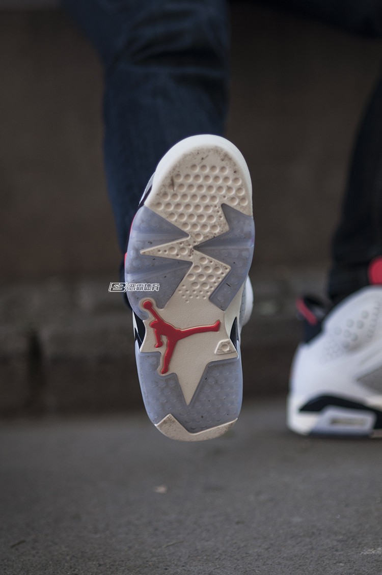AIR JORDAN 6 Giày bóng rổ Tinker AJ6 bản thảo trắng xanh hồng Joe sáu 384664-104 giày lười thể thao nam