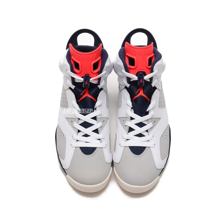 AIR JORDAN 6 Giày bóng rổ Tinker AJ6 bản thảo trắng xanh hồng Joe sáu 384664-104 giày lười thể thao nam