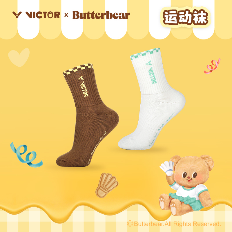 Victor Victory Badminton Sports Socks Women's Socks Butter Bear Collaboration Towel Bottom Sk2604Btb Victor Victory Badminton Sports Socks Women's Socks Butter Bear Collaboration Towel Bottom Sk2604Btb