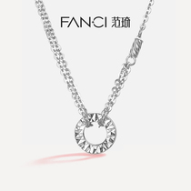 Fanci Fan Qi ring dream platinum necklace female pt950 pendant pure platinum double layer choker niche design ins