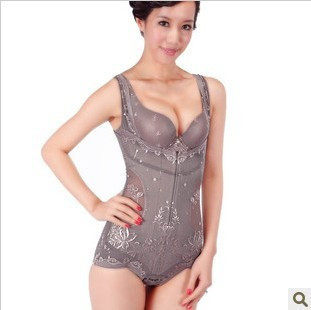 Front buckle zipper shapewear One-piece abdominal hip postpartum reduction Belly slimming triangle sexy body dress thin section
