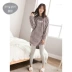 Jing Yun đồ ngủ mới của phụ nữ mùa đông san hô nhung dày ấm áp dài tay phụ nữ nhà dịch vụ sọc bên ngoài mặc phù hợp Bộ Pajama