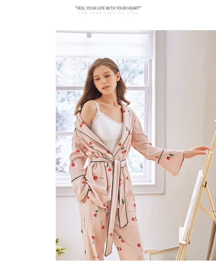 Đồ ngủ Jing Yun của phụ nữ mùa thu cotton dài tay dịch vụ tại nhà ngọt ngào dễ thương hoạt hình phụ nữ lỏng lẻo quần phù hợp với hai mảnh - Bên ngoài ăn mặc bộ đồ khủng log