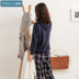 Jing Yun mới đồ ngủ nữ mùa thu cotton dài tay phiên bản Hàn Quốc của dịch vụ gia đình lưới phù hợp có thể mặc bên ngoài dịch vụ những bộ jumpsuit đẹp nhất Bên ngoài ăn mặc