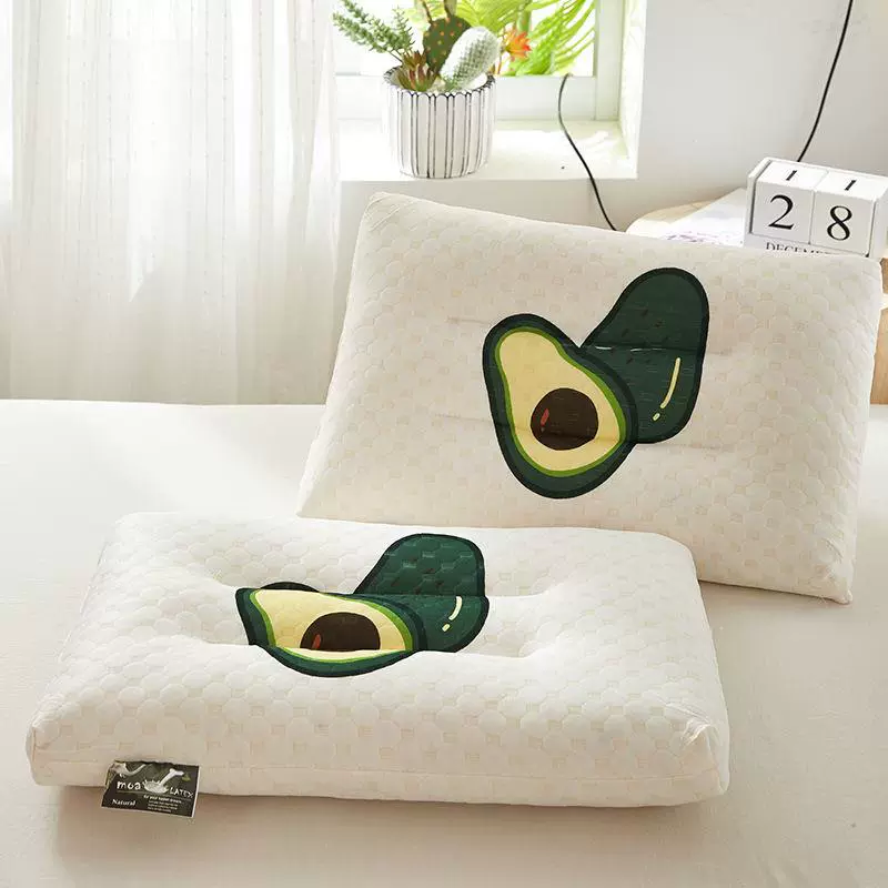 Gối cao su thái lan gối lõi đôi gối trẻ em sinh viên ký túc xá người lớn lưới màu đỏ - Gối